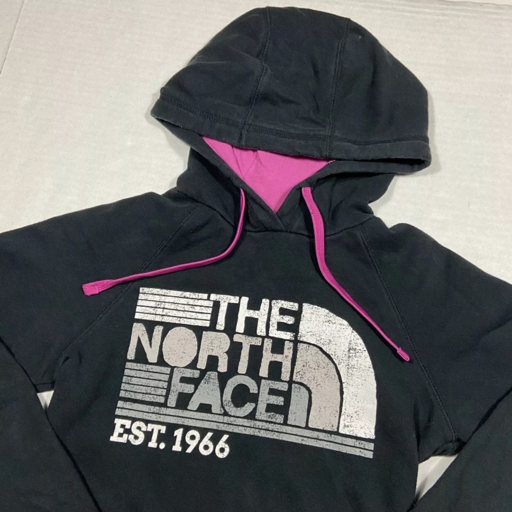 North Face Black & Pink Pull Over Hoodie Jacket